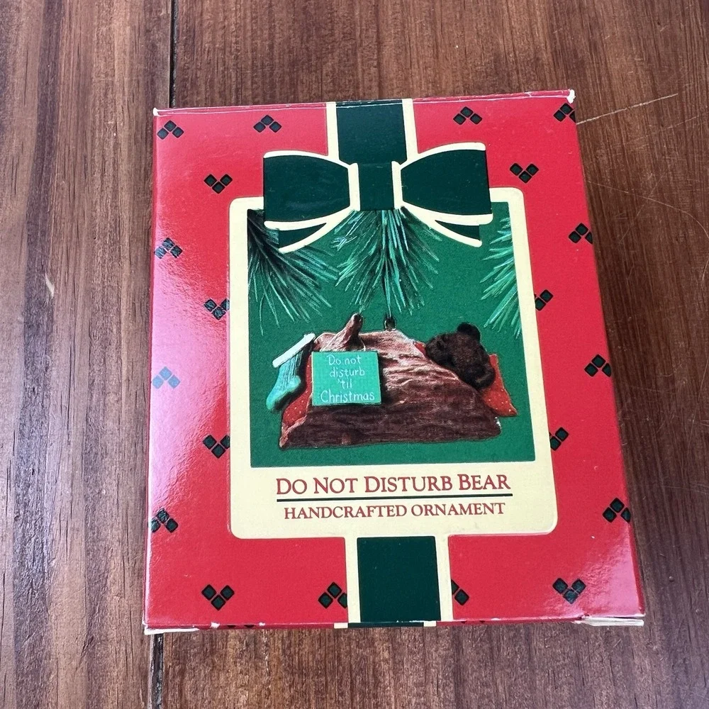 Do Not Disturb Bear`1985`Please Do Not Disturb Till Christmas-Hallmark Ornament